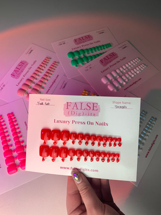 Full Set: Red Ferrari Toenails