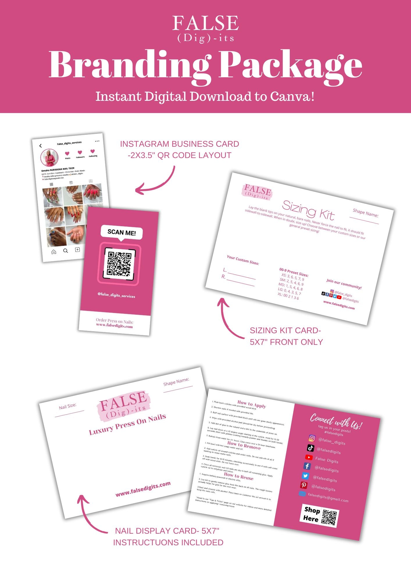 Press on Nail Branding Package: Digital Download