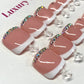 Full Set: Pink Frenchie Glam Toenails